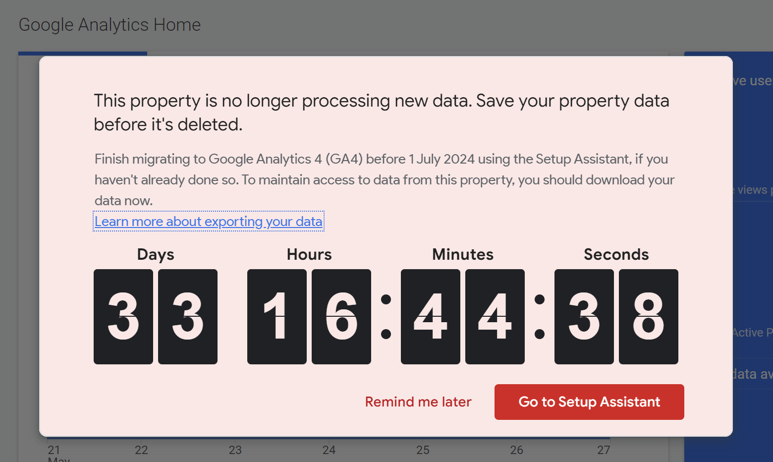 The clock is ticking on Universal Analytics' data deletion